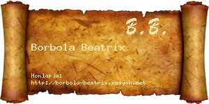 Borbola Beatrix névjegykártya